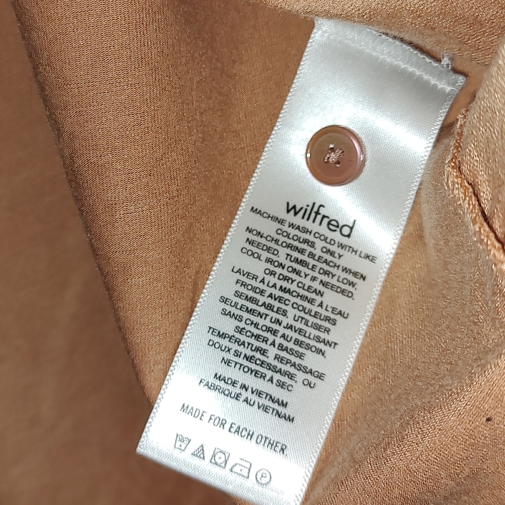 Aritzia Wilfred Mocha Moose/Terracotta Button Down Top - Picture 5 of 5